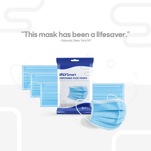 Disposable Face Masks - 5 pack
