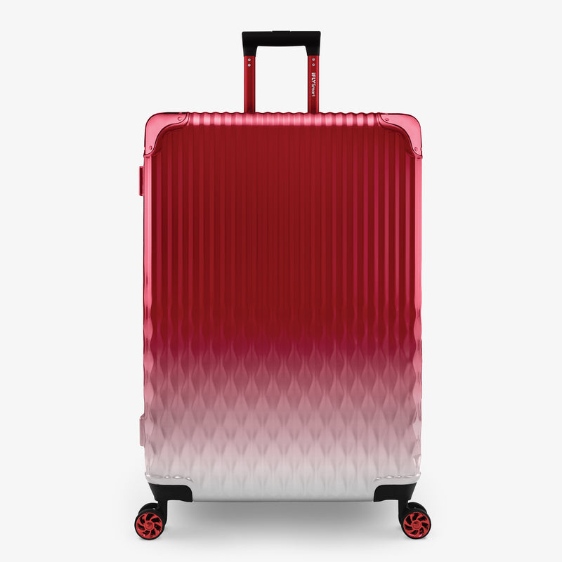 This beautiful red leather World Traveler luggage set is simply